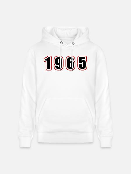 1965 Year Birthday - Stanley/Stella CRUISER Unisex Organic Hoodie - white