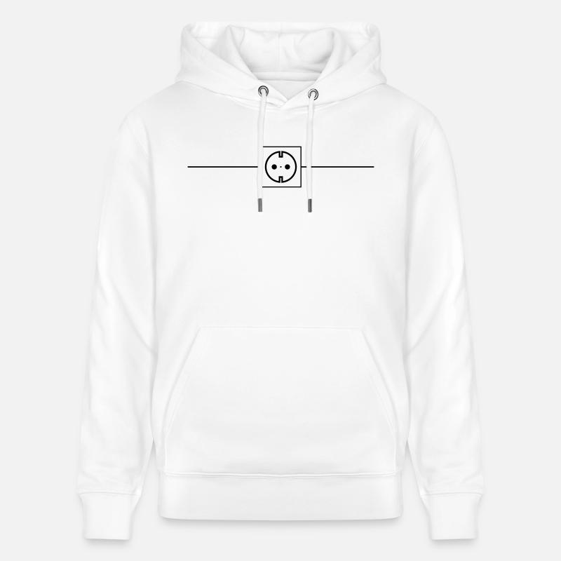 Steckdose Strom Icon Elektriker - Stanley/Stella Unisex Bio-Hoodie CRUISER  - Weiß