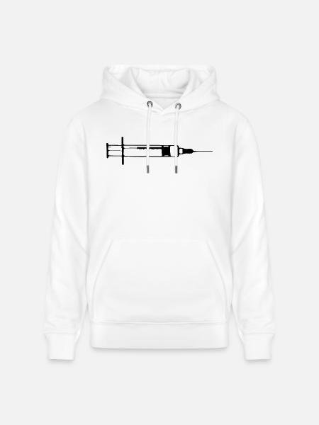 Syringe injection needle 1c. - Stanley/Stella CRUISER Unisex Organic Hoodie - white