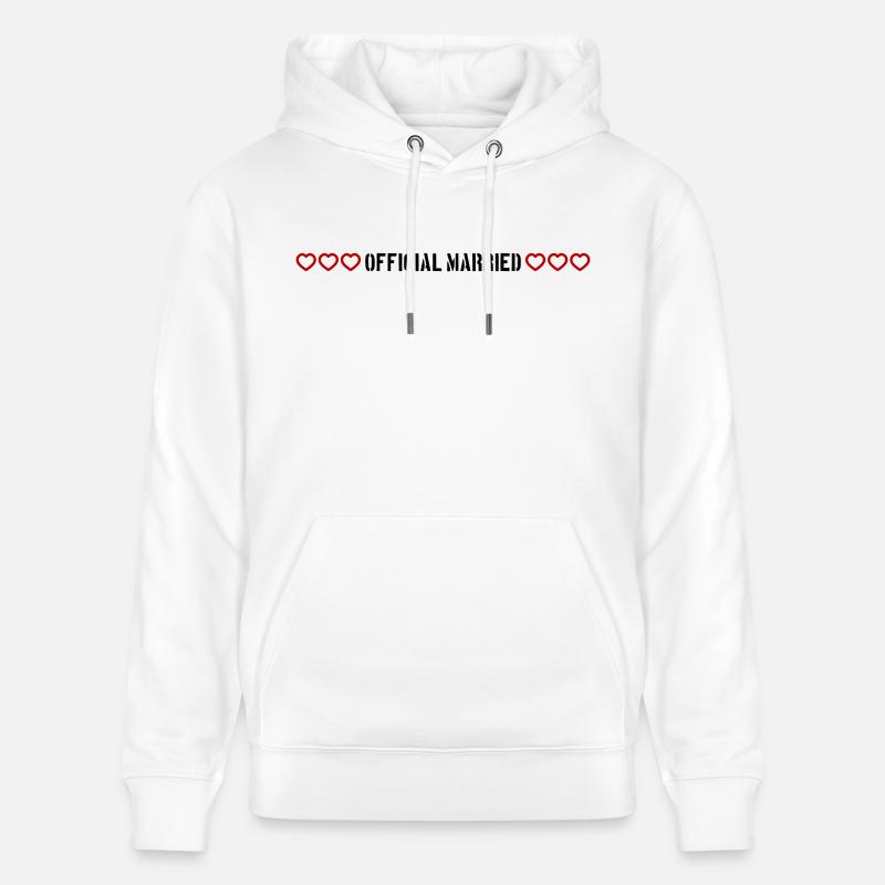 Coeur de mariage marié - Sweat à capuche bio CRUISER Stanley/Stella Unisexe - blanc