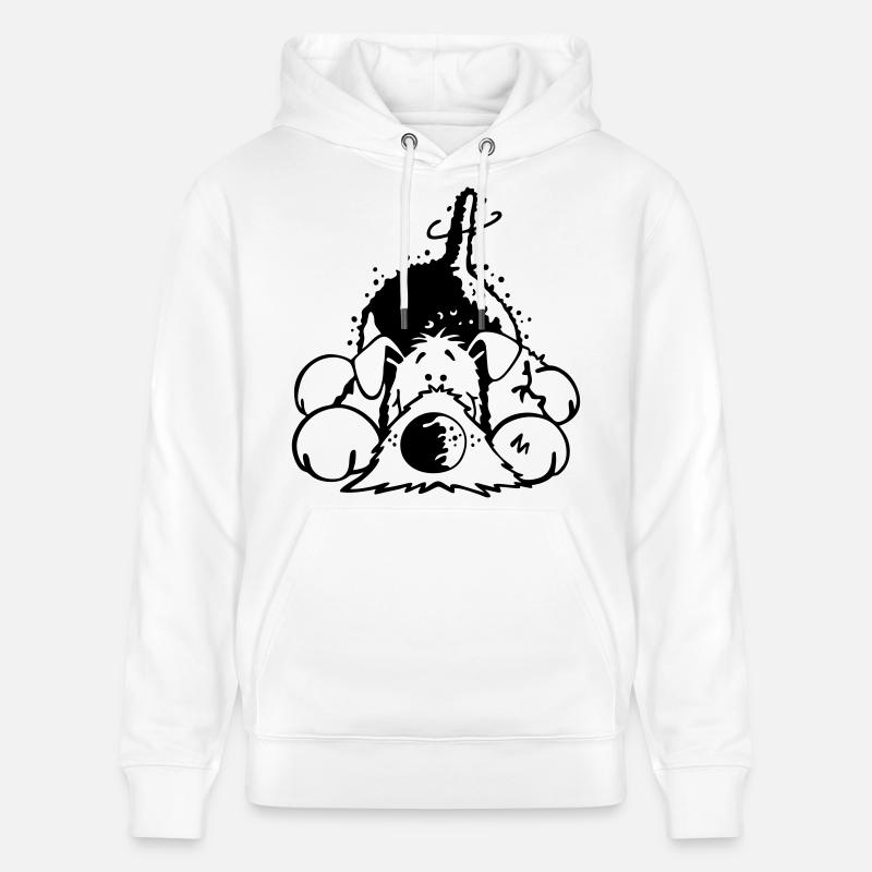 Mignon Airedale Terrier - Sweat à capuche bio CRUISER Stanley/Stella Unisexe - blanc