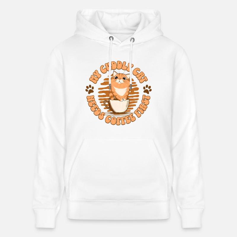 My Cuddly Cat - Needs Coffee First - Stanley/Stella Unisex Bio-Hoodie CRUISER - Weiß