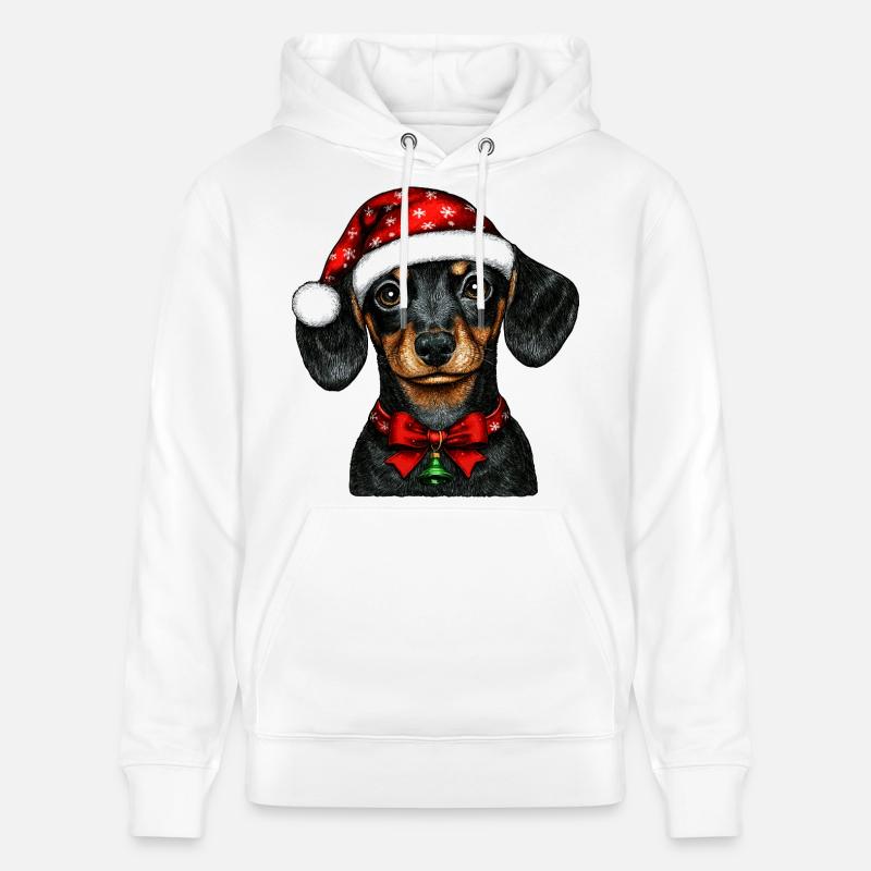 Teckel de Noël - Sweat à capuche bio CRUISER Stanley/Stella Unisexe - blanc