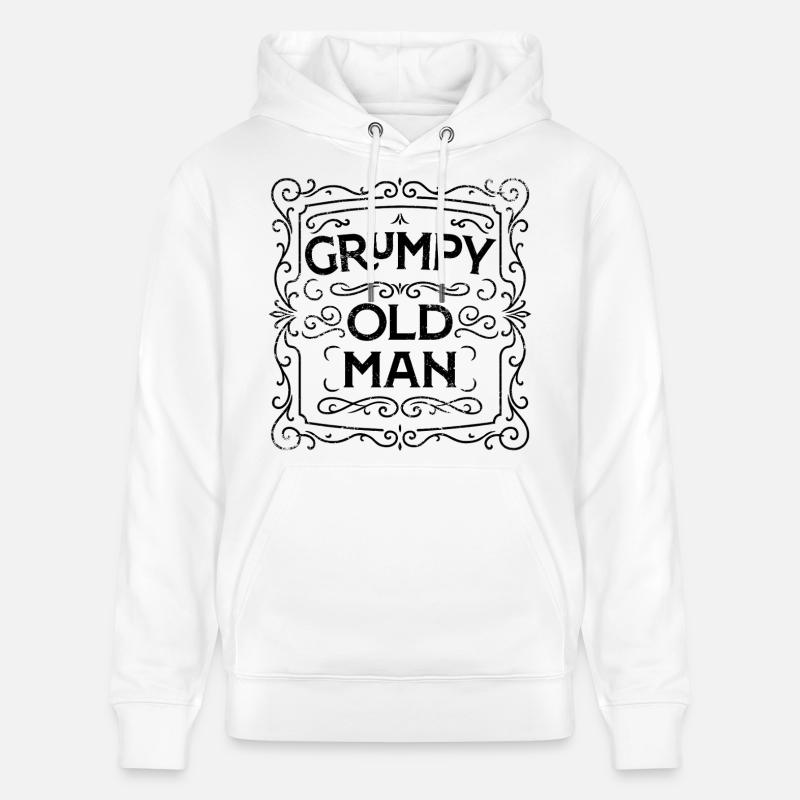 GRUMPY OLD MAN - Sweat à capuche bio CRUISER Stanley/Stella Unisexe - blanc