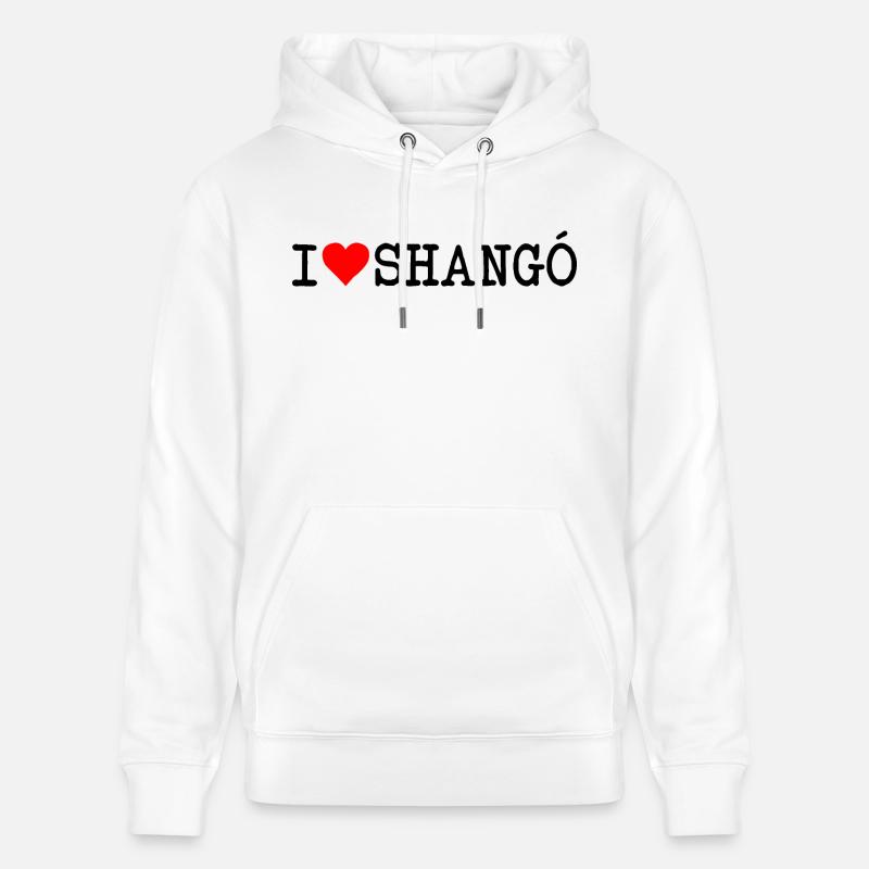 I love Shango - Sweat à capuche bio CRUISER Stanley/Stella Unisexe - blanc