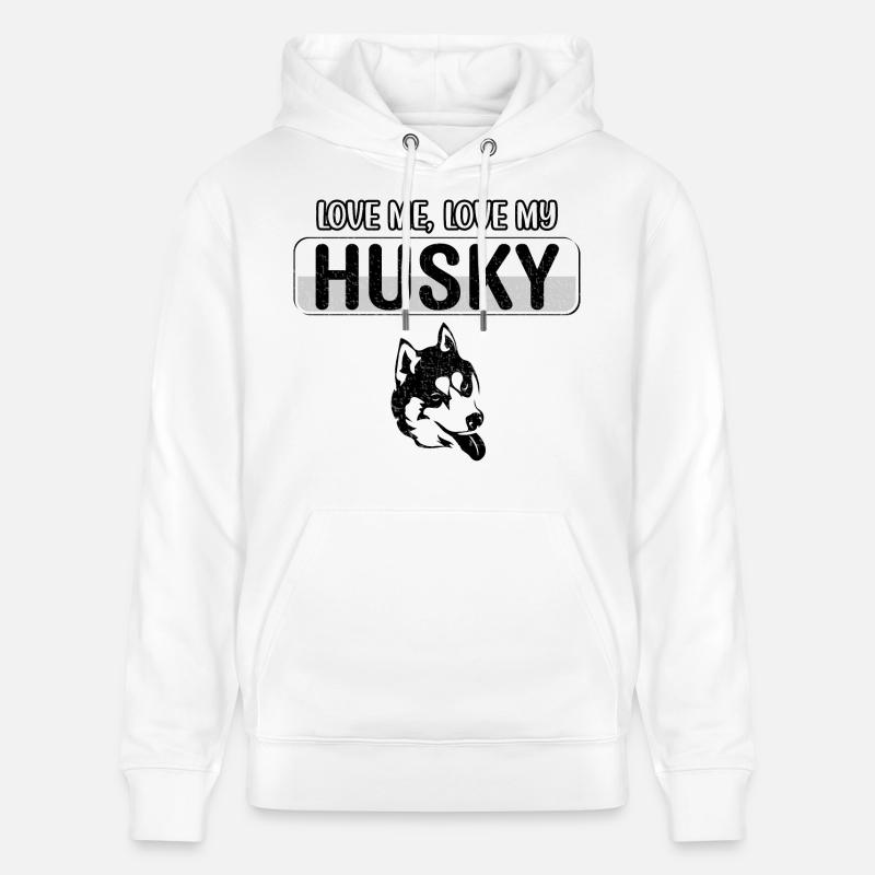 Aime-moi Aime mon Husky - Sweat à capuche bio CRUISER Stanley/Stella Unisexe - blanc