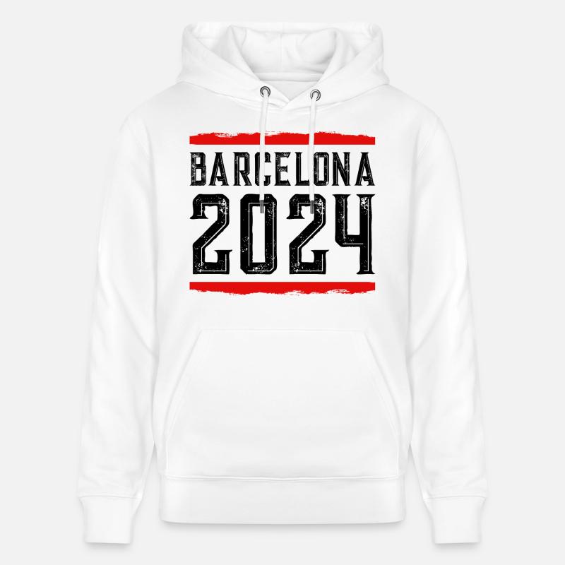 Barcelone 2024 - Sweat à capuche bio CRUISER Stanley/Stella Unisexe - blanc