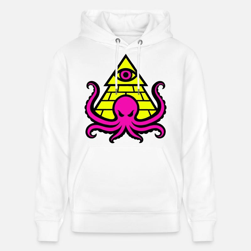 Pyramide avec pieuvre et œil occultes - Sweat à capuche bio CRUISER Stanley/Stella Unisexe - blanc