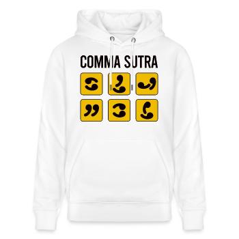 Komma-Sutra Lustig - Stanley/Stella Unisex Bio-Hoodie CRUISER  - Weiß - Vorne - Alina (178cm) & Michal (187cm)