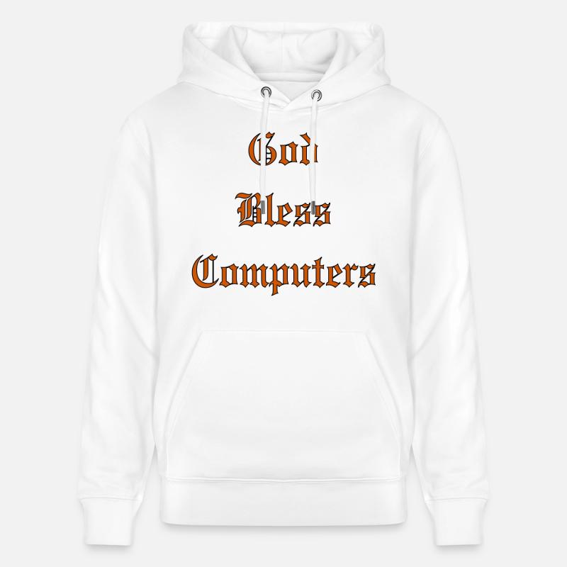 GodBlessComputers - Sweat à capuche bio CRUISER Stanley/Stella Unisexe - blanc