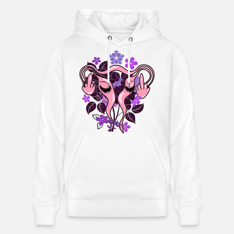 Fleurs Utérus Pro-Choix - Sweat à capuche bio CRUISER Stanley/Stella Unisexe - blanc