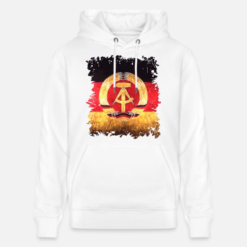 Drapeau de la RDA - Sweat à capuche bio CRUISER Stanley/Stella Unisexe - blanc