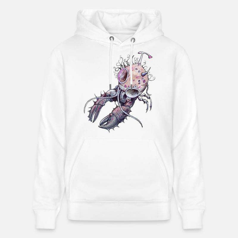 Homard spatial pastel - Sweat à capuche bio CRUISER Stanley/Stella Unisexe - blanc