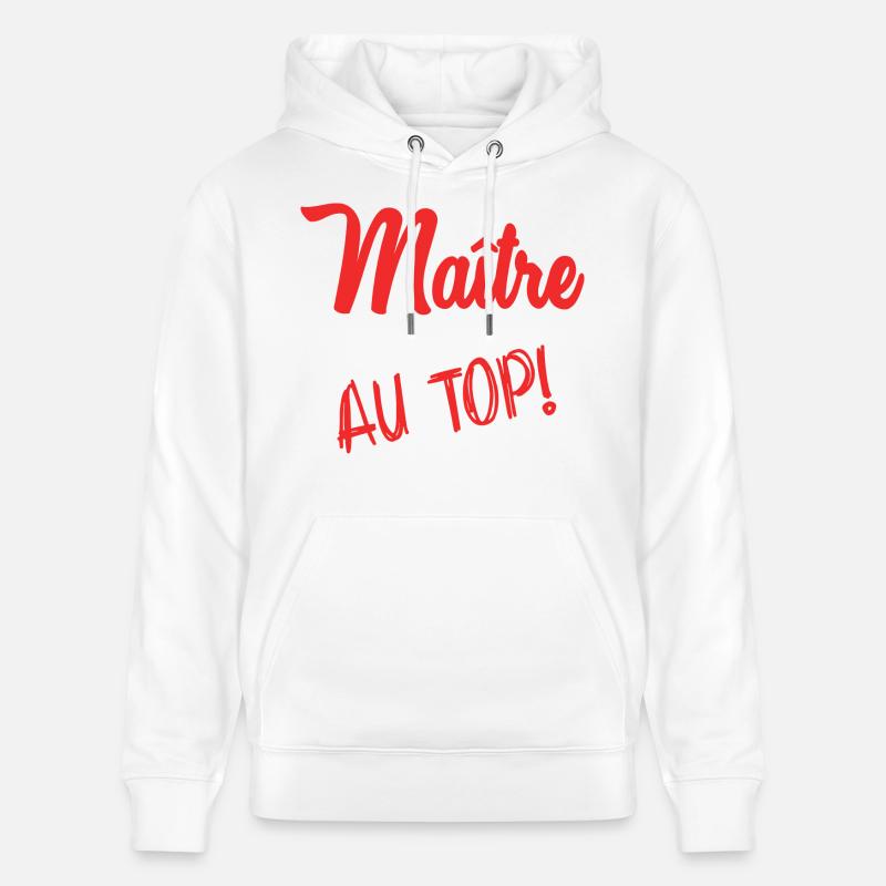 MAÎTRE. MAITRE. MERCI. MERCI MAÎTRE - Sweat à capuche bio CRUISER Stanley/Stella Unisexe - blanc
