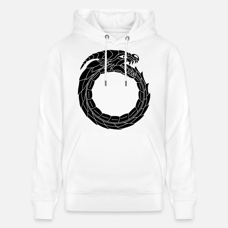 Dragon noir dévoreur - Sweat à capuche bio CRUISER Stanley/Stella Unisexe - blanc