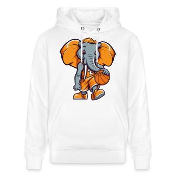 Joueur de basket-ball Elephant - Sweat à capuche bio CRUISER Stanley/Stella Unisexe - blanc - Devant - Alina (178cm) & Michal (187cm)