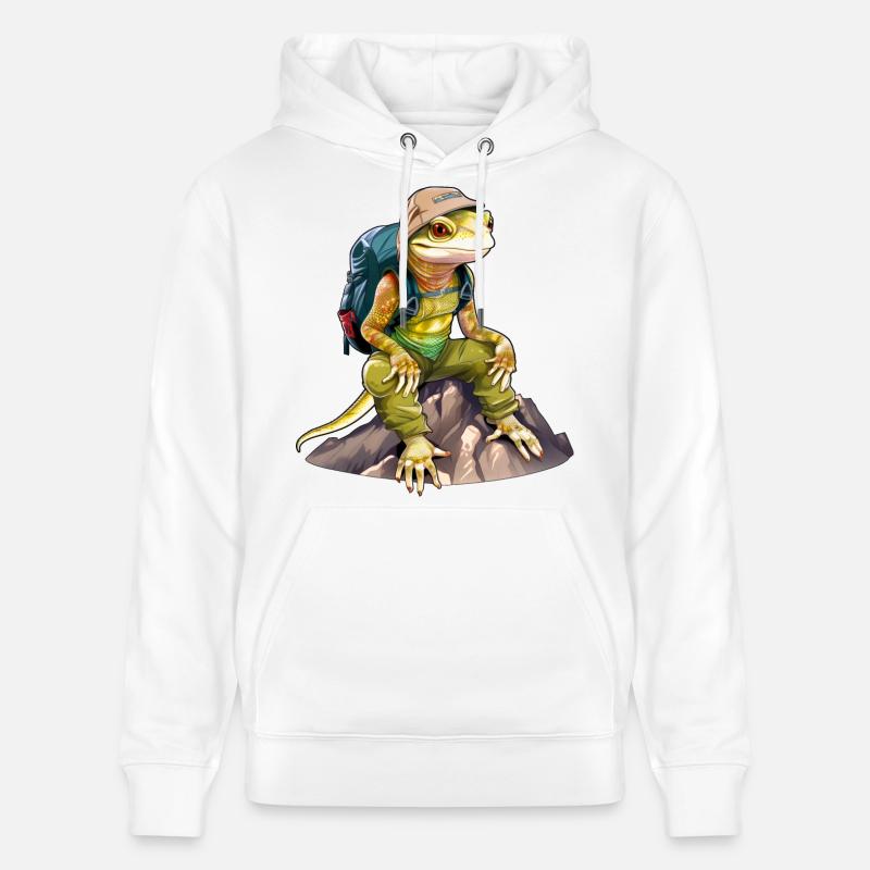 Lézard Alpiniste / Lézards de randonnée - Sweat à capuche bio CRUISER Stanley/Stella Unisexe - blanc