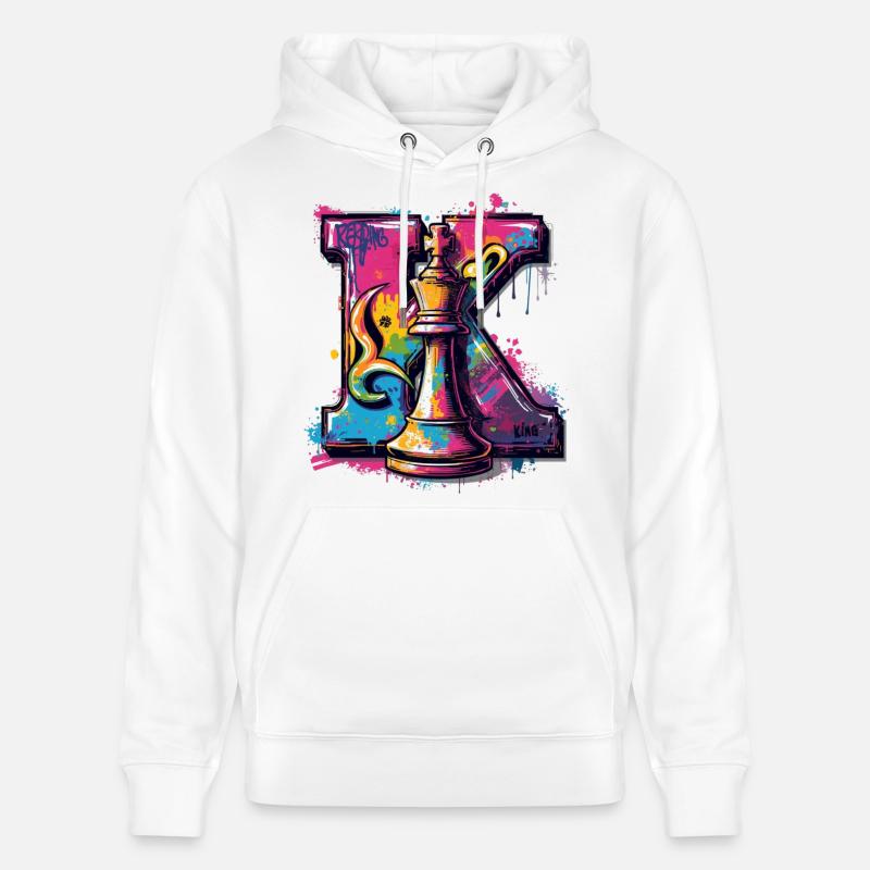 Roi dans Graffiti Oeuvre Echecs - Sweat à capuche bio CRUISER Stanley/Stella Unisexe - blanc