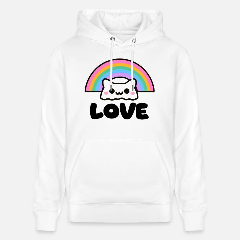 Chat d’amour de la fierté - Sweat à capuche bio CRUISER Stanley/Stella Unisexe - blanc