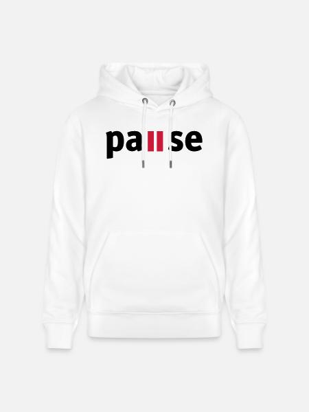 Pause - Stanley/Stella CRUISER Unisex Organic Hoodie - white