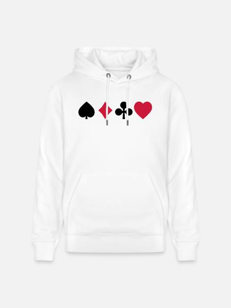 playing cards - Stanley/Stella CRUISER Unisex Organic Hoodie - white