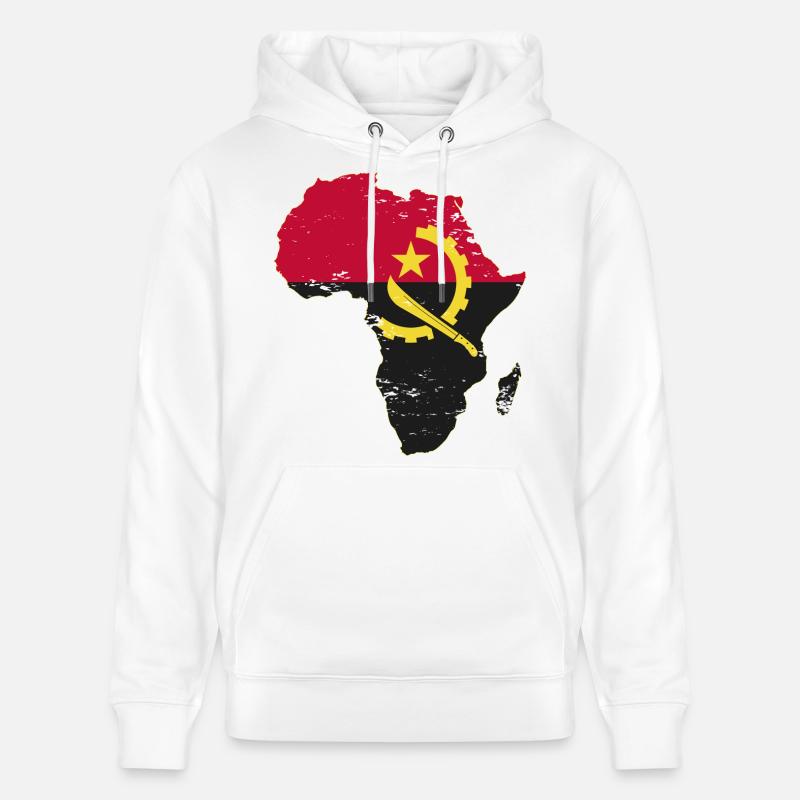 Drapeau de l’Angola Afrique - Sweat à capuche bio CRUISER Stanley/Stella Unisexe - blanc