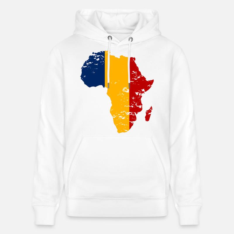 Tschad_Flagge_Afrika_used - Sweat à capuche bio CRUISER Stanley/Stella Unisexe - blanc