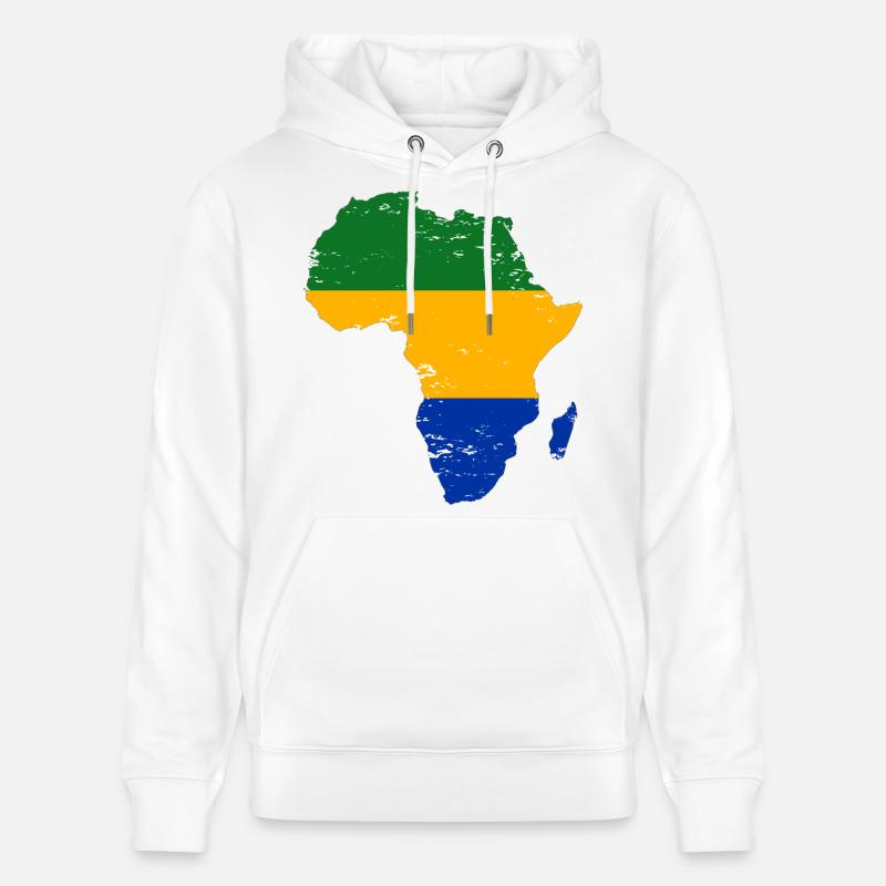 Gabon_Flagge_Afrika_used - Sweat à capuche bio CRUISER Stanley/Stella Unisexe - blanc