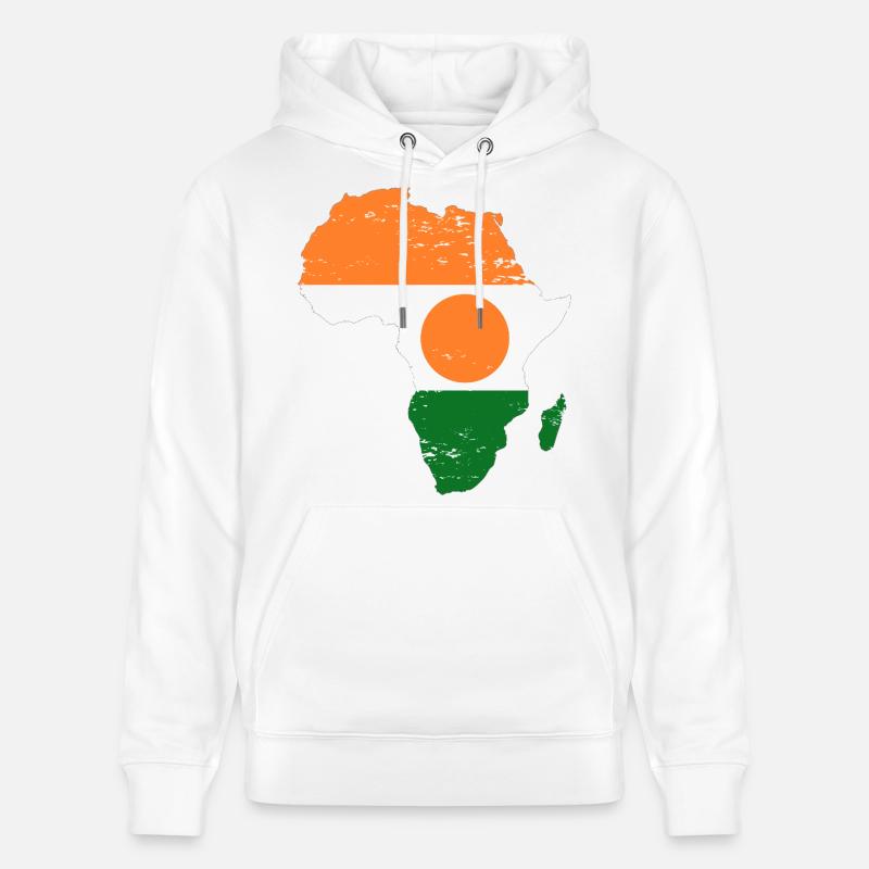 Niger_Flagge_Afrika_used - Sweat à capuche bio CRUISER Stanley/Stella Unisexe - blanc