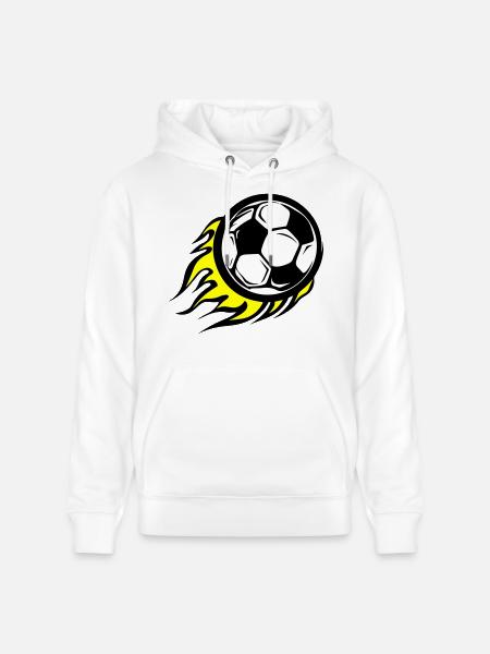 Soccer Symbol Fire - Stanley/Stella CRUISER Unisex Organic Hoodie - white
