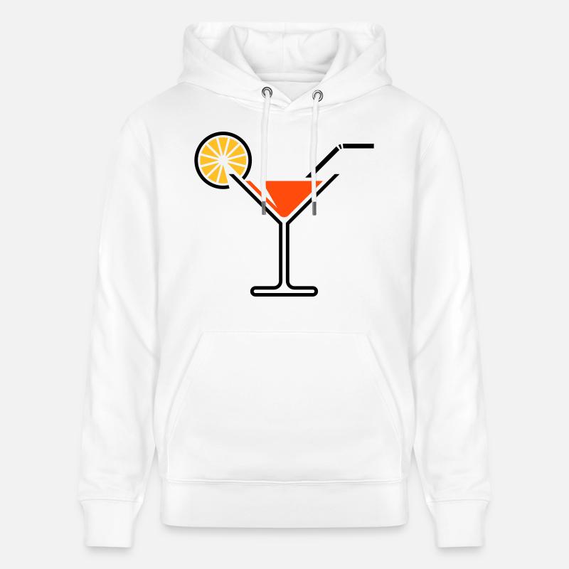 Cocktail / Cocktailglas / Martini + (Orange) - Stanley/Stella Unisex Bio-Hoodie CRUISER  - Weiß