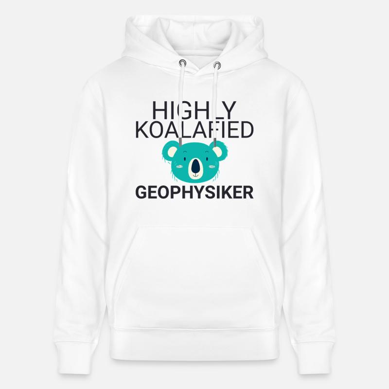 Géophysicien Koalafied Geophysics - Sweat à capuche bio CRUISER Stanley/Stella Unisexe - blanc
