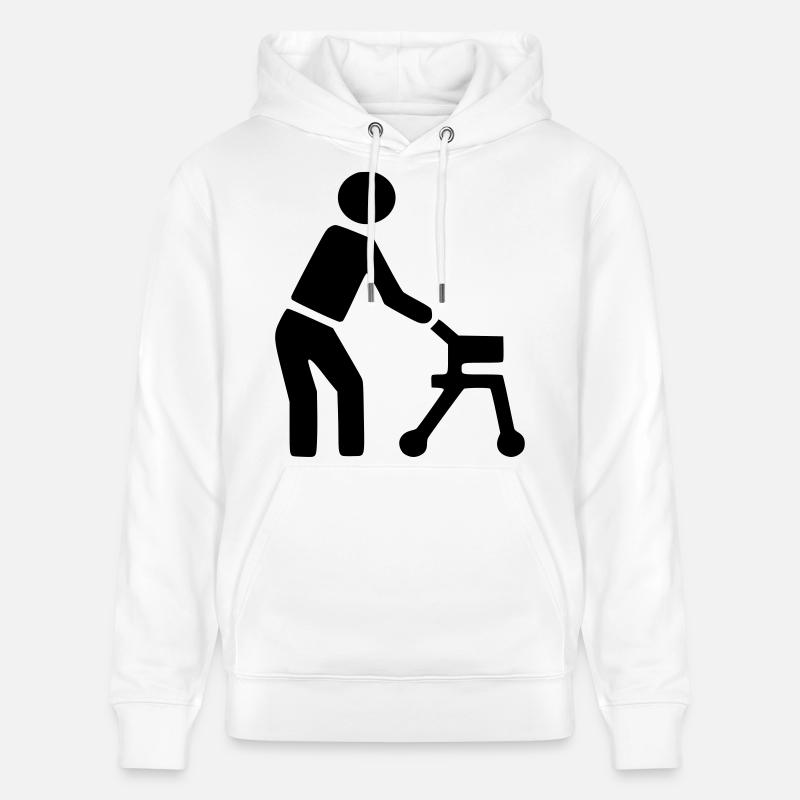 Behinderte Person hinter Rollator # - Stanley/Stella Unisex Bio-Hoodie CRUISER  - Weiß