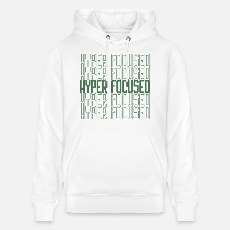 Hyperfocalisé en vert - Sweat à capuche bio CRUISER Stanley/Stella Unisexe - blanc