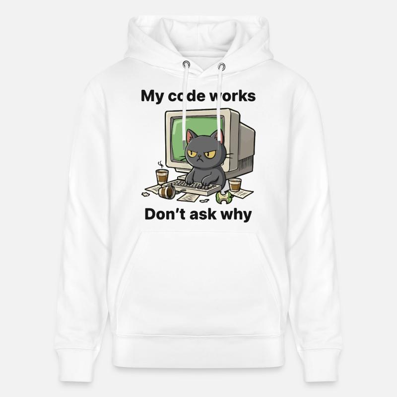 Mein Code funktioniert Frag nicht warum - Stanley/Stella Unisex Bio-Hoodie CRUISER  - Weiß