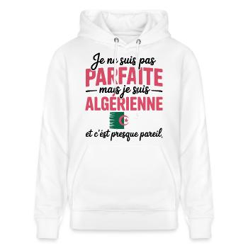 Je ne suis pas parfaite mais je suis Algerienne - Sweat à capuche bio CRUISER Stanley/Stella Unisexe - blanc - Devant - Alina (178cm) & Michal (187cm)