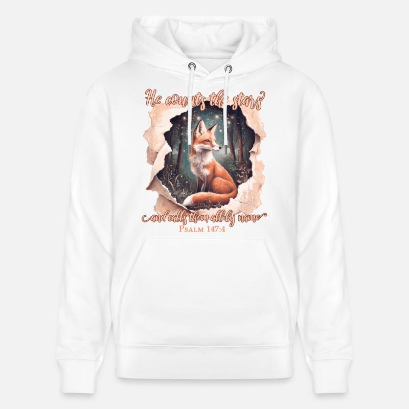 Citation biblique chrétienne de Fox - Sweat à capuche bio CRUISER Stanley/Stella Unisexe - blanc