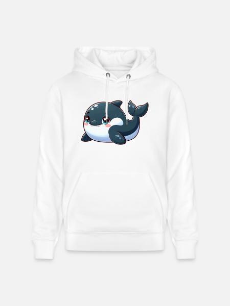 killer whale - Stanley/Stella CRUISER Unisex Organic Hoodie - white