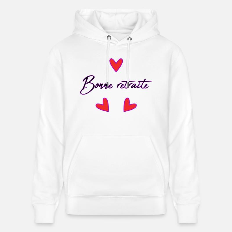 RETRAITE. RETRAITE. RETRAITEE. RETRAITE - Sweat à capuche bio CRUISER Stanley/Stella Unisexe - blanc