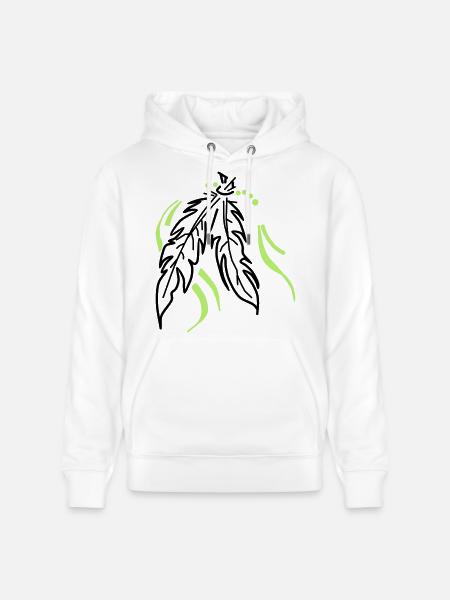 Feathers tied together - Stanley/Stella CRUISER Unisex Organic Hoodie - white