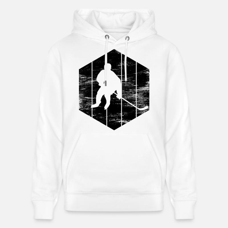 Dessin de hockey sur glace - Sweat à capuche bio CRUISER Stanley/Stella Unisexe - blanc