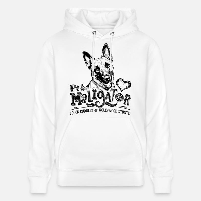 Malinois belge - Maligator de compagnie - Sweat à capuche bio CRUISER Stanley/Stella Unisexe - blanc