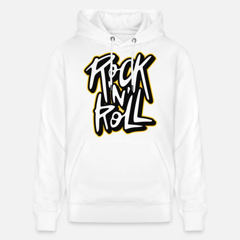 Rock 'n' Roll Graffiti-Stil Skript-Logo - Stanley/Stella Unisex Bio-Hoodie CRUISER  - Weiß