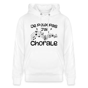 Ich kann keinen Chor haben - Stanley/Stella Unisex Bio-Hoodie CRUISER  - Weiß - Vorne - Alina (178cm) & Michal (187cm)