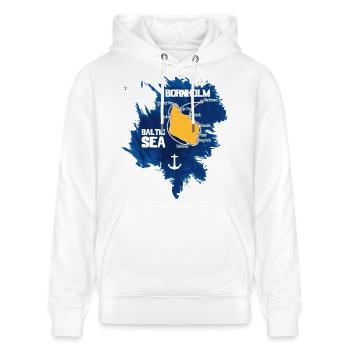 Bornholm Baltic Sea - Stanley/Stella Unisex Bio-Hoodie CRUISER  - Weiß - Vorne - Alina (178cm) & Michal (187cm)