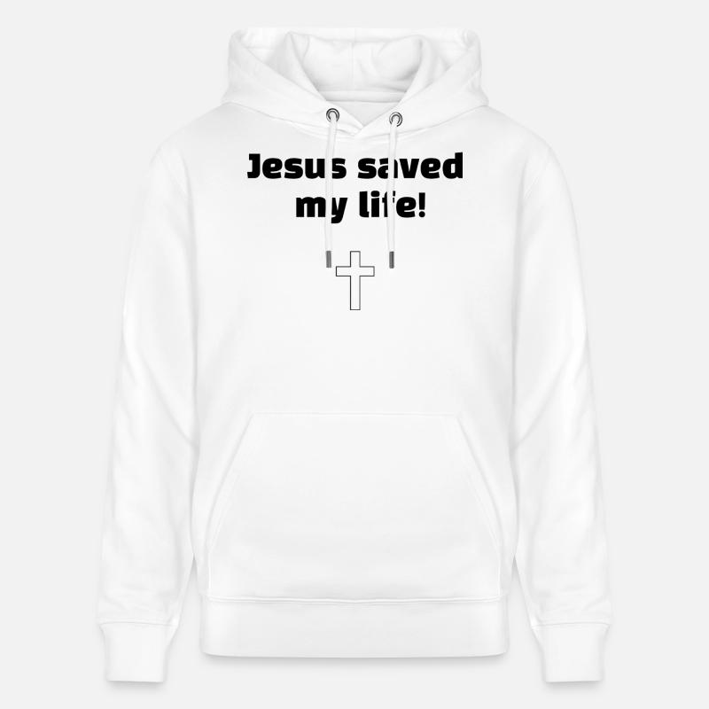 Jésus m’a sauvé la vie - Sweat à capuche bio CRUISER Stanley/Stella Unisexe - blanc