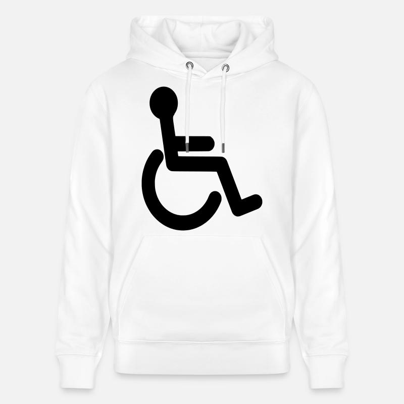 Symbole de base du fauteuil roulant # - Sweat à capuche bio CRUISER Stanley/Stella Unisexe - blanc
