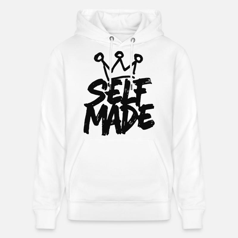 Self Made - Conception de motivation manuscrite - Sweat à capuche bio CRUISER Stanley/Stella Unisexe - blanc