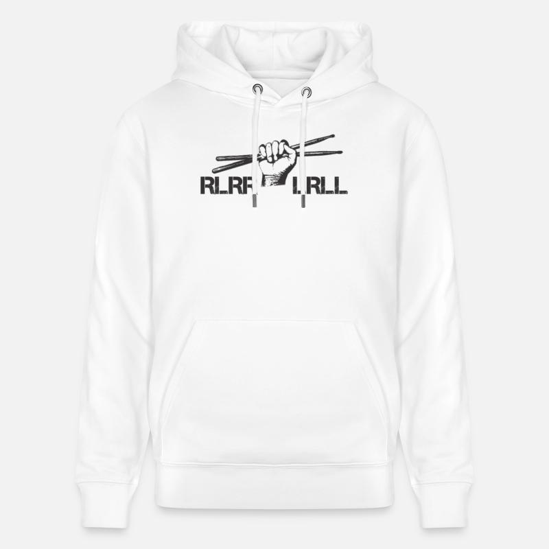 Drums Drummer Schlagzeuger - Single Paradiddle - Sweat à capuche bio CRUISER Stanley/Stella Unisexe - blanc