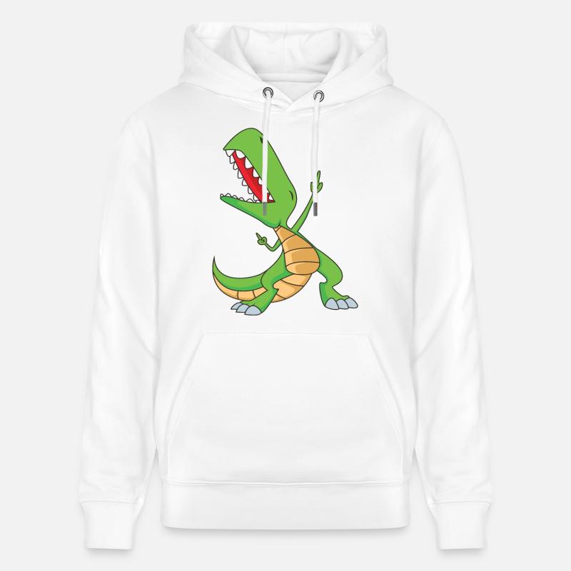 Dabbing T-Rex | Dabbing Dinosaurier - Stanley/Stella Unisex Bio-Hoodie CRUISER  - Weiß